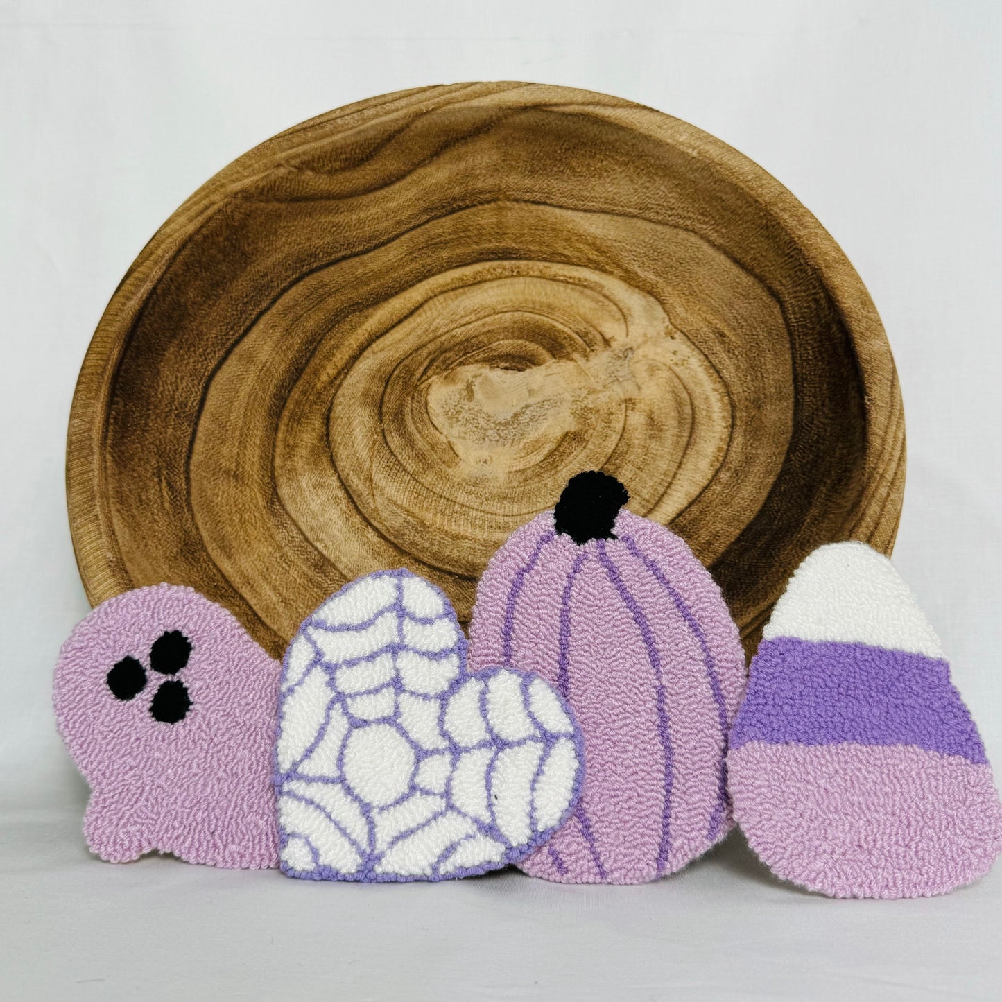Purple Halloween Mug Rug Coaster SET
