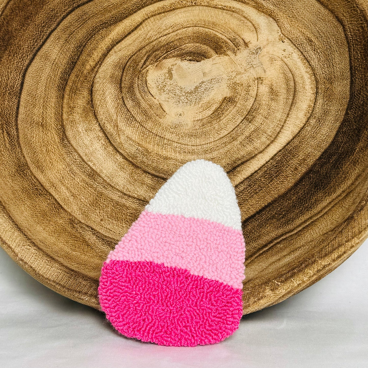 Pink Candy Corn Mug Rug Coaster