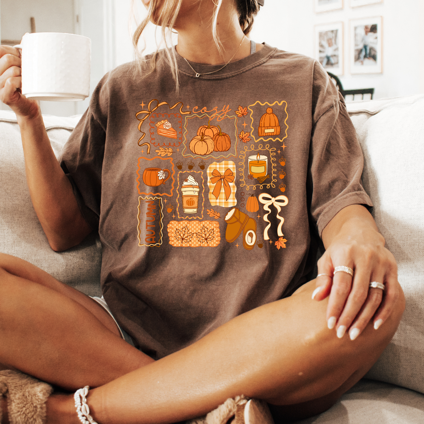 Autumn Cozy Doodles T-shirt