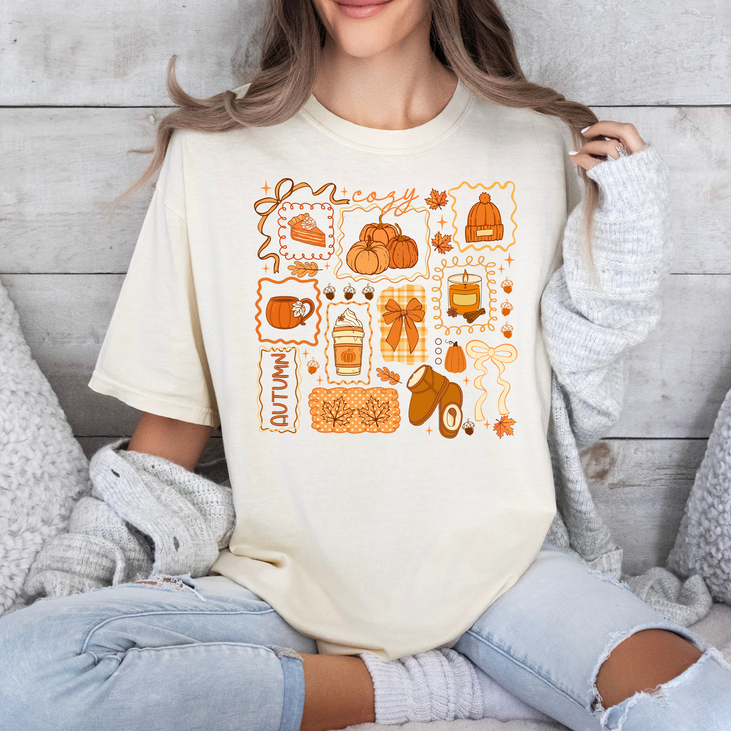 Autumn Cozy Doodles T-shirt
