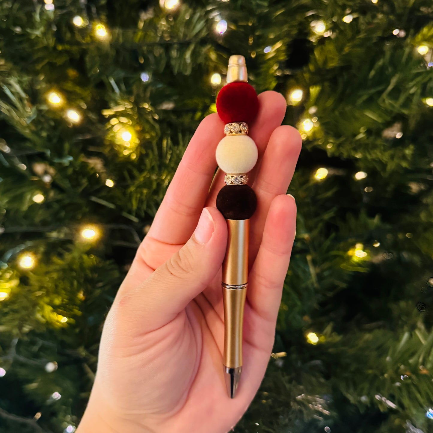 Pop of Red Beaded Pen
