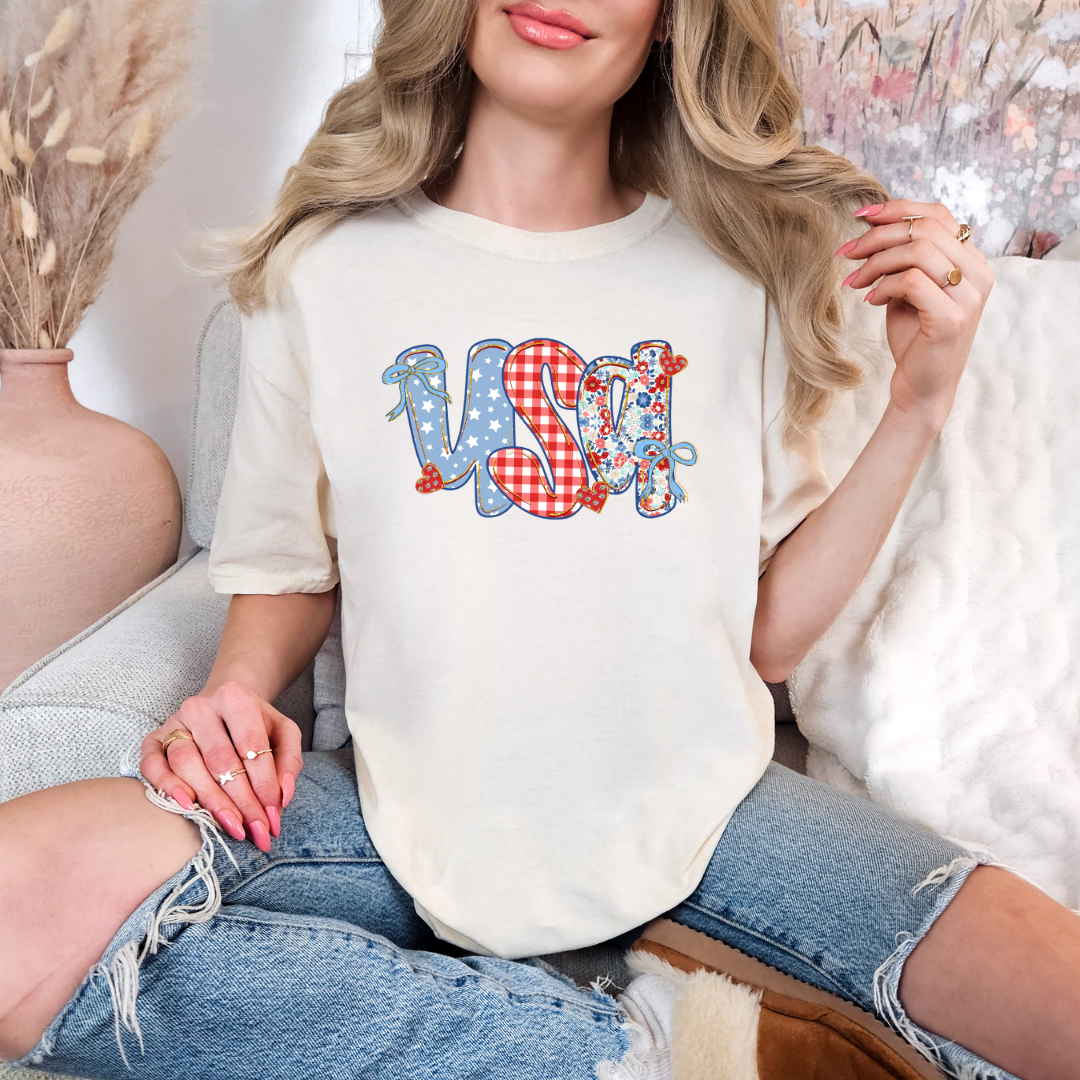 Floral Preppy USA T-shirt