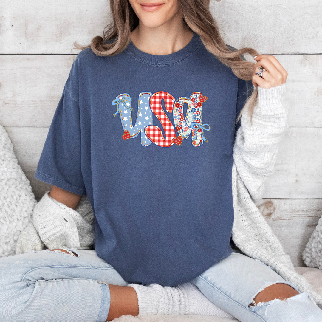 Floral Preppy USA T-shirt