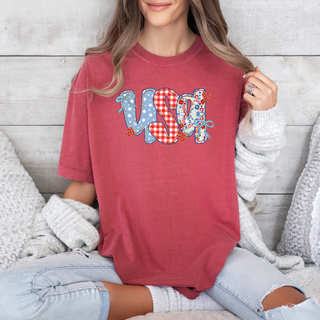 Floral Preppy USA T-shirt