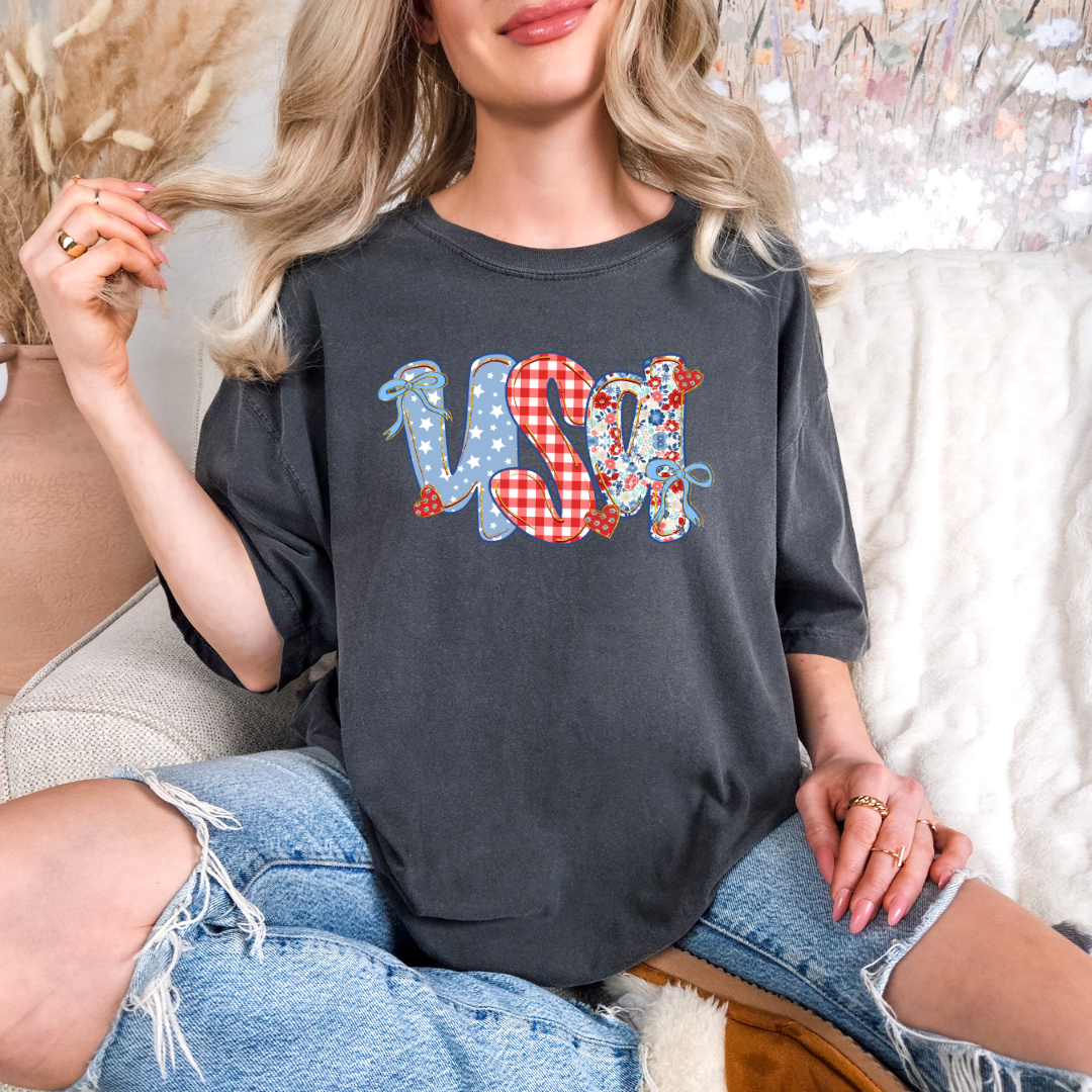 Floral Preppy USA T-shirt