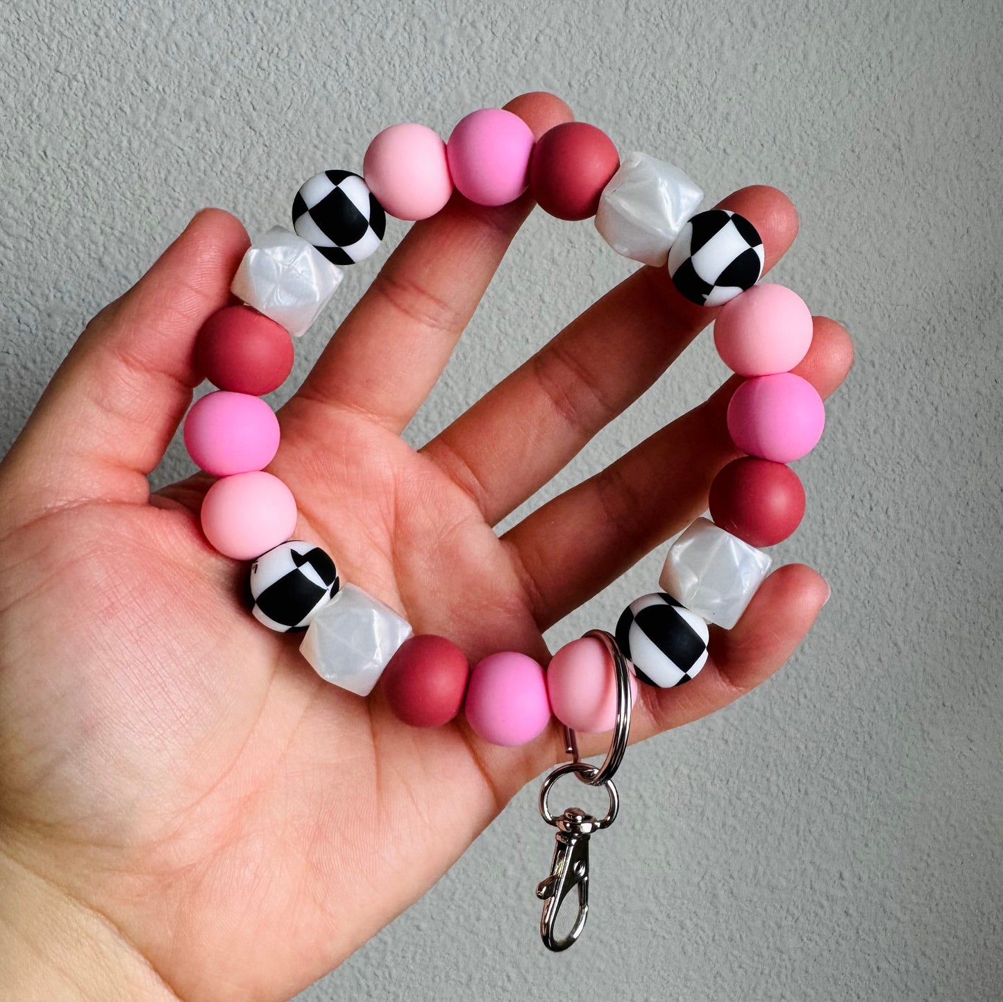 Blackened Rose Beaded Wristlet