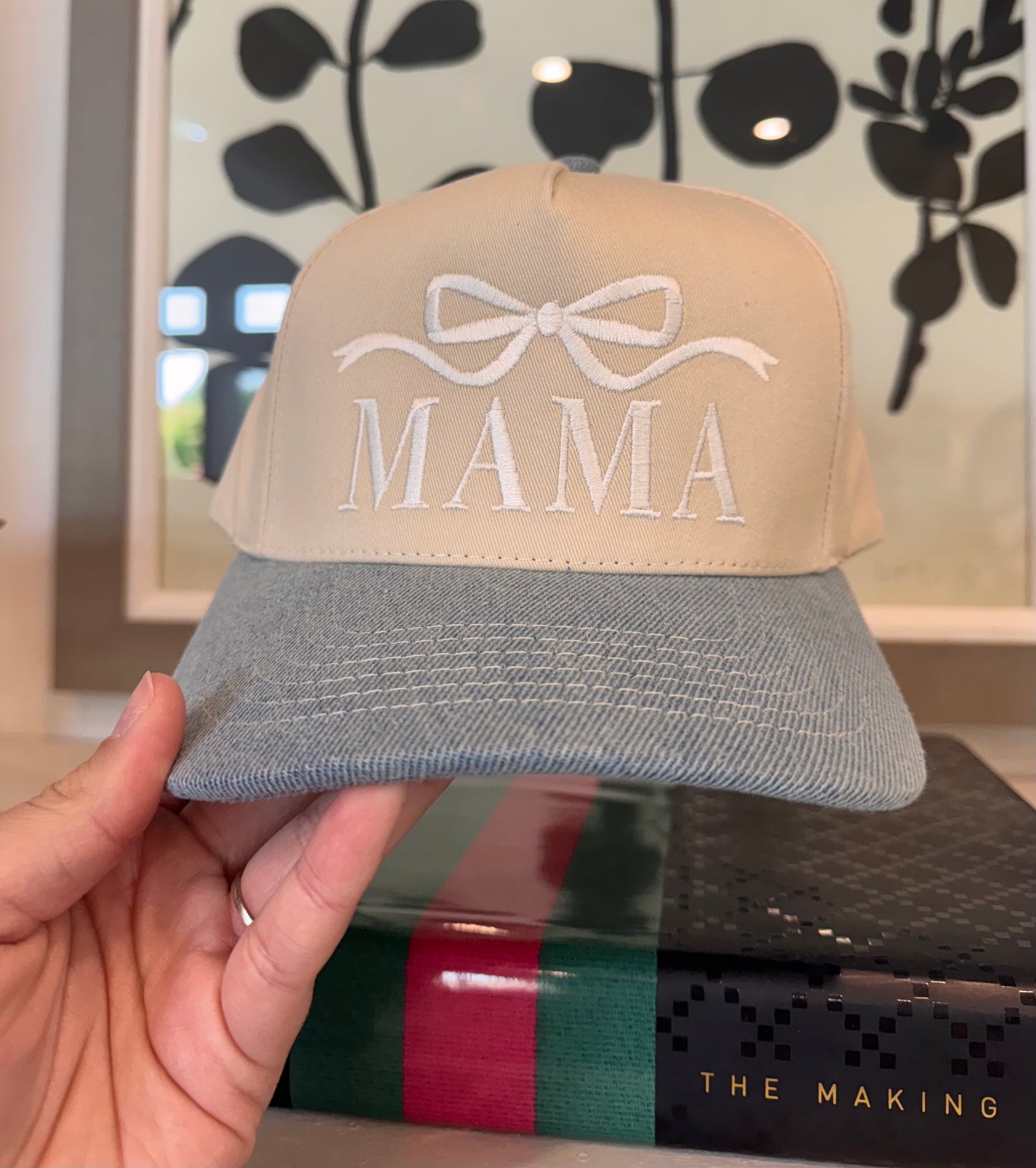 Mama Bow Embroidered Hat