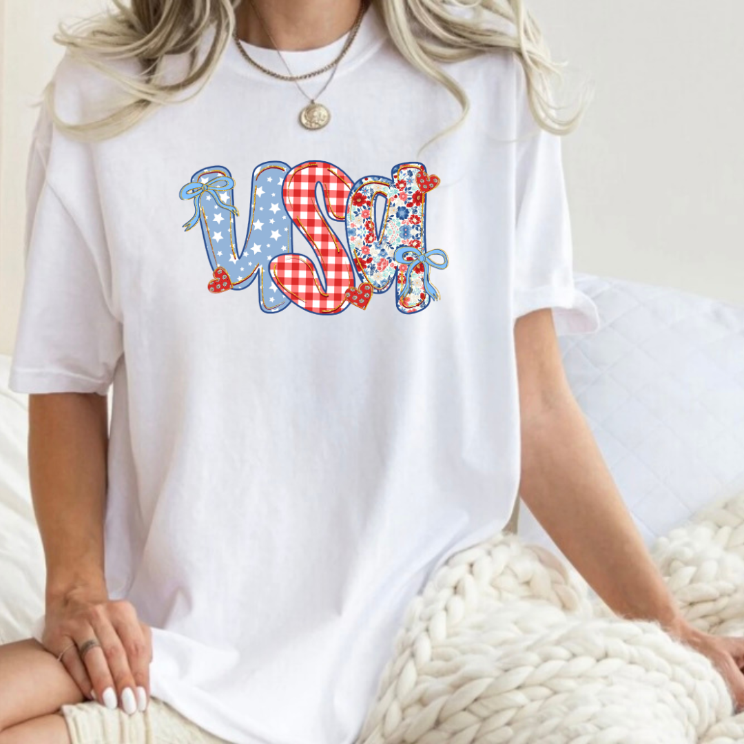 Floral Preppy USA T-shirt