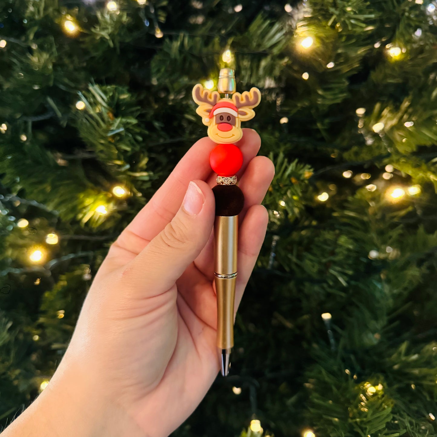 Rudolph the Red Nose Reindeer Beaded Pen