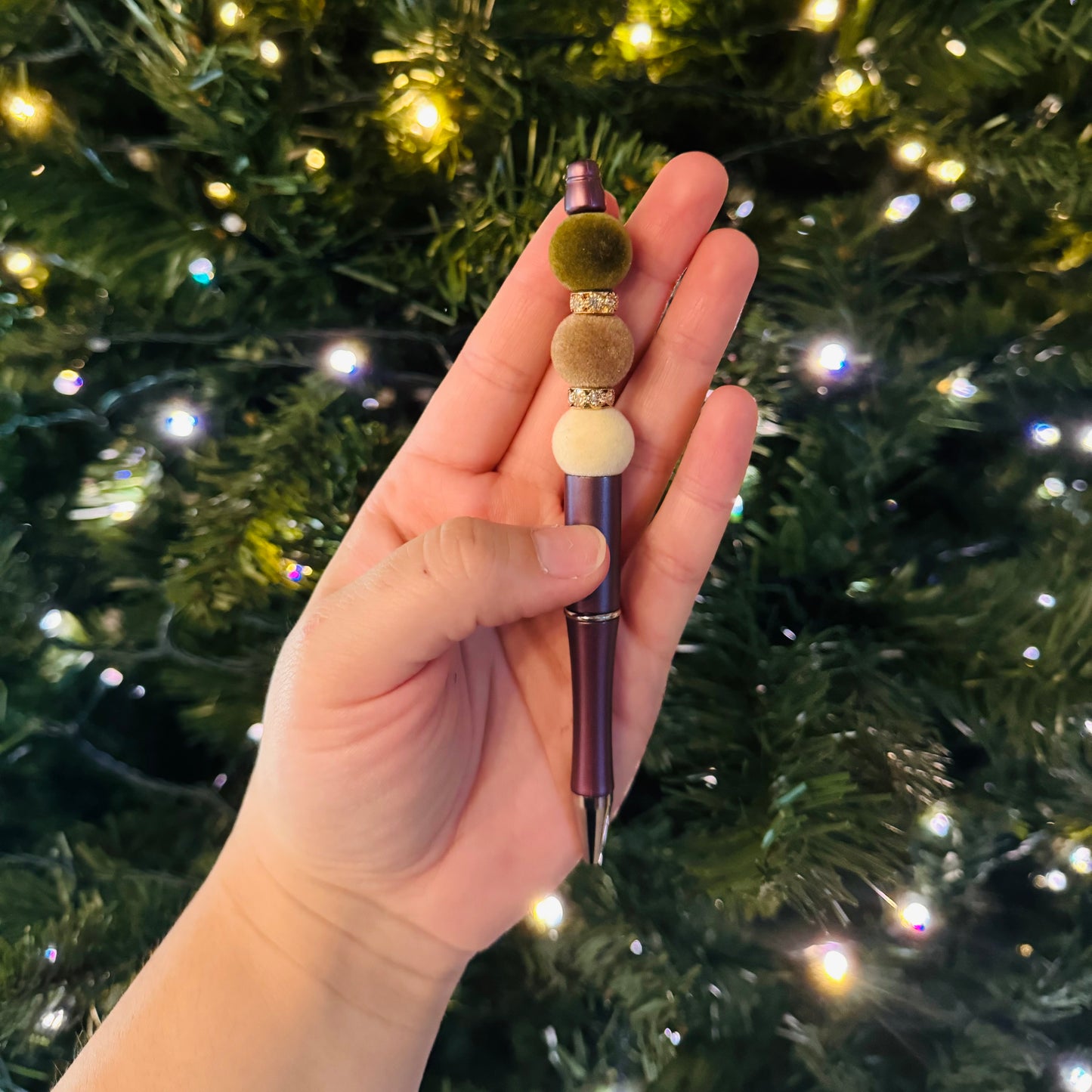 Mauve Tones Beaded Pen