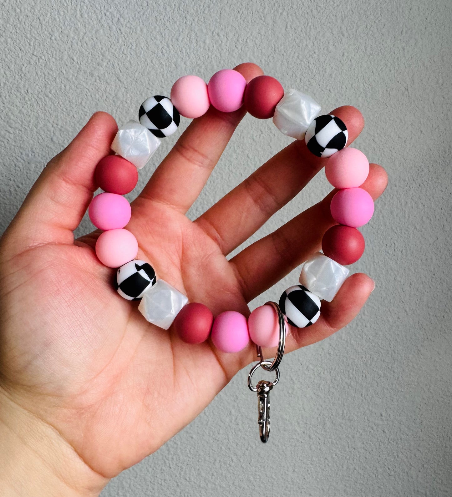 Blackened Rose Beaded Wristlet