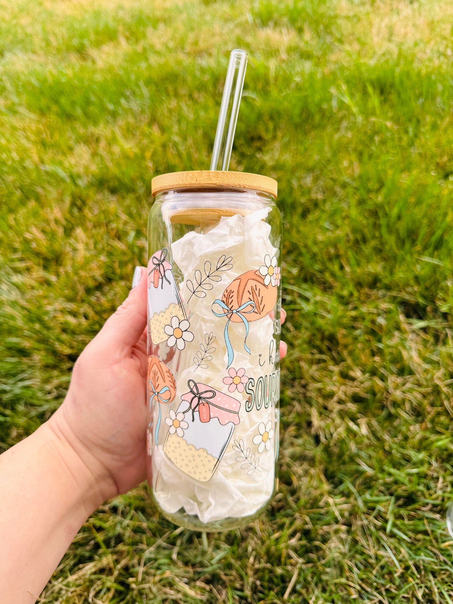 Sourdough Starter Keeper 20oz Glass Tumbler