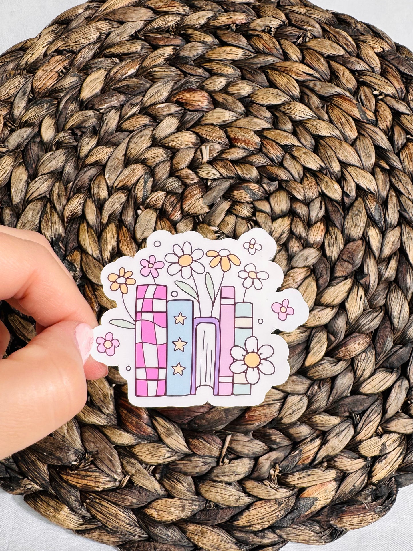 Books & Florals Sticker