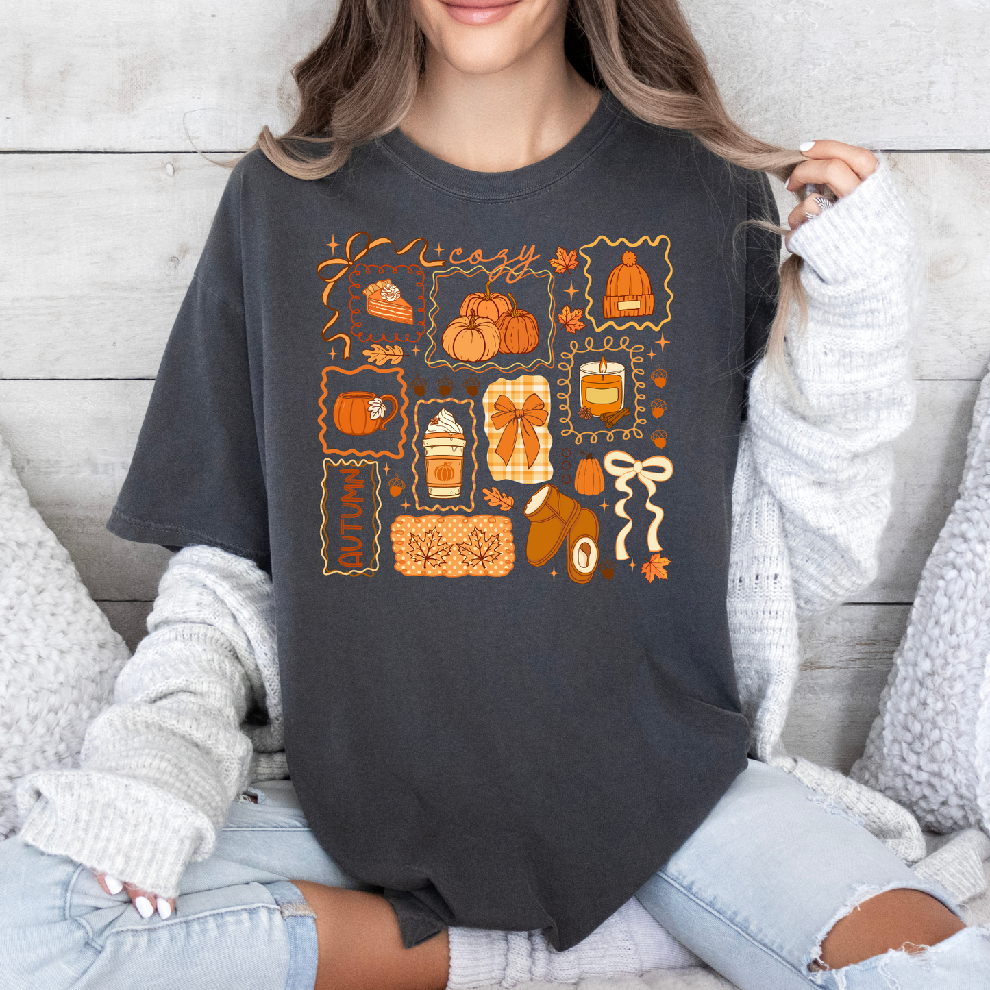 Autumn Cozy Doodles T-shirt