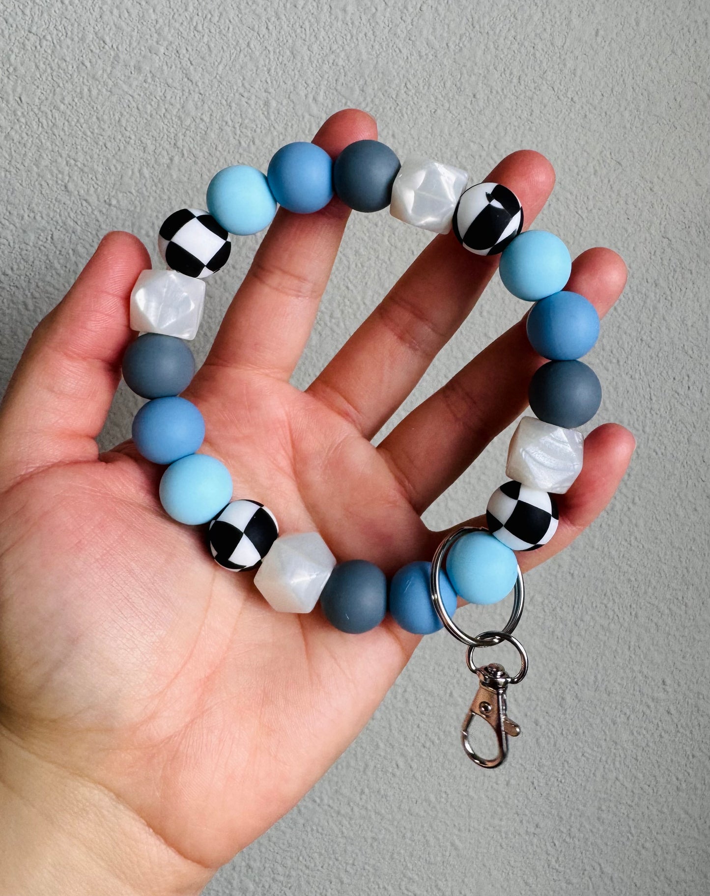 Dark Ocean Beaded Wristlet
