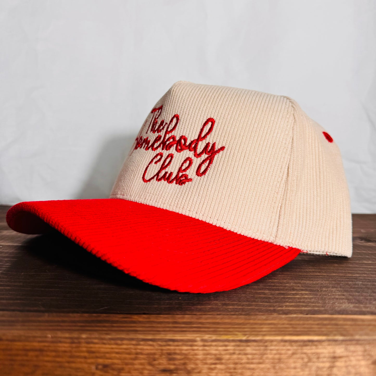 Homebody Club Embroidered Corduroy Trucker Hat