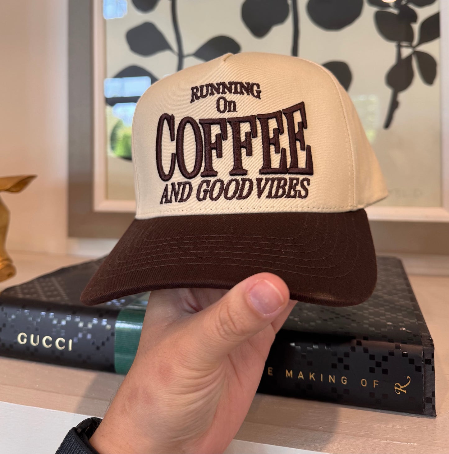 Running on Coffee and Good Vibes Embroidered Hat