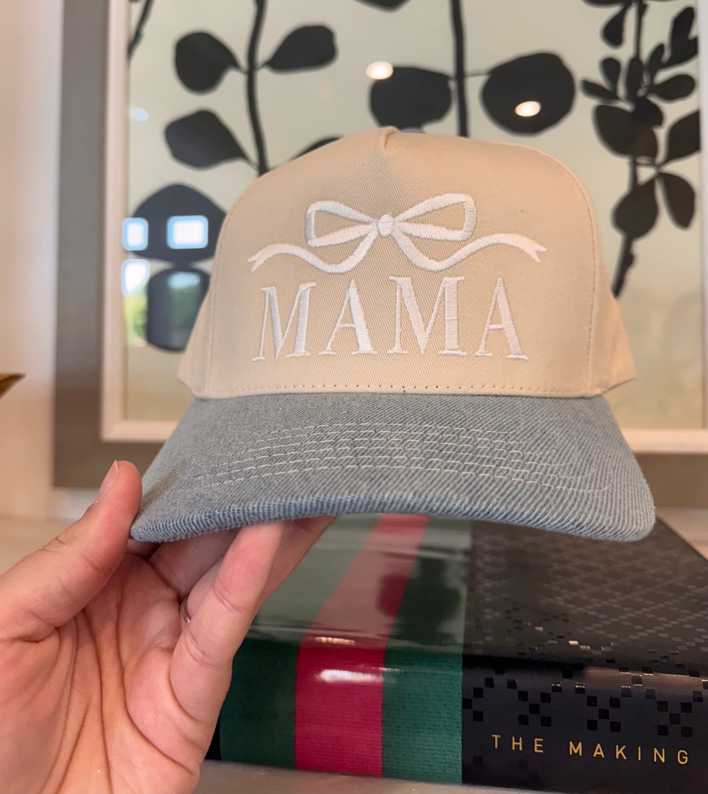 Mama Bow Embroidered Hat