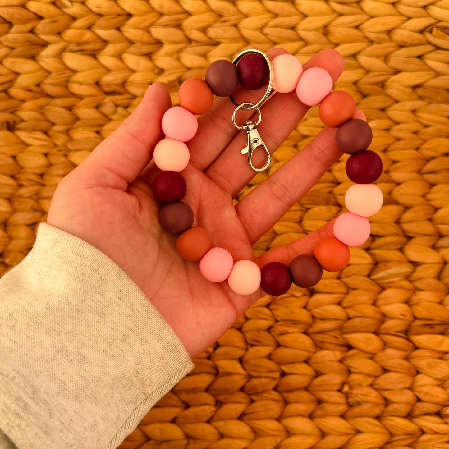 Pink Hues Beaded Wristlet