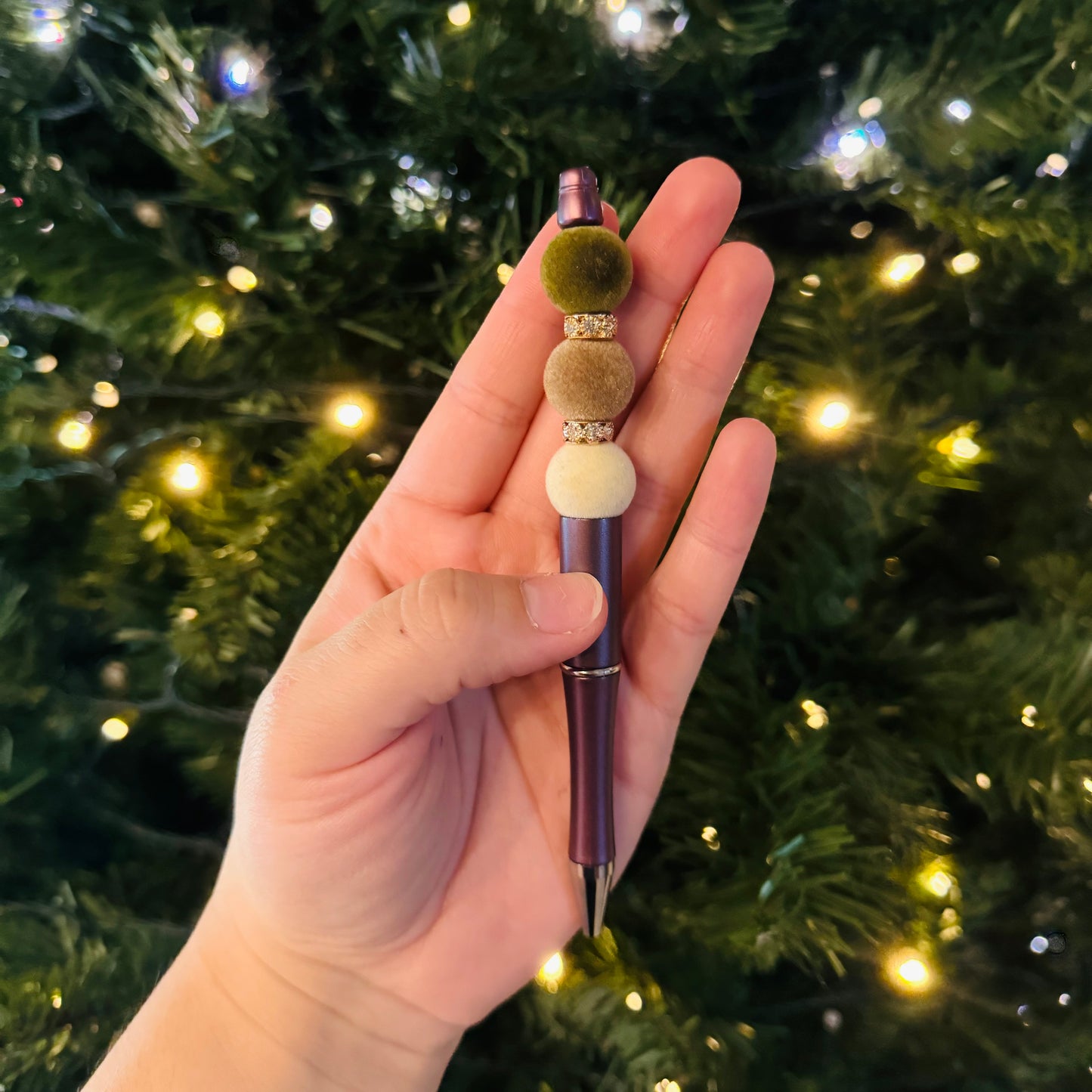 Mauve Tones Beaded Pen