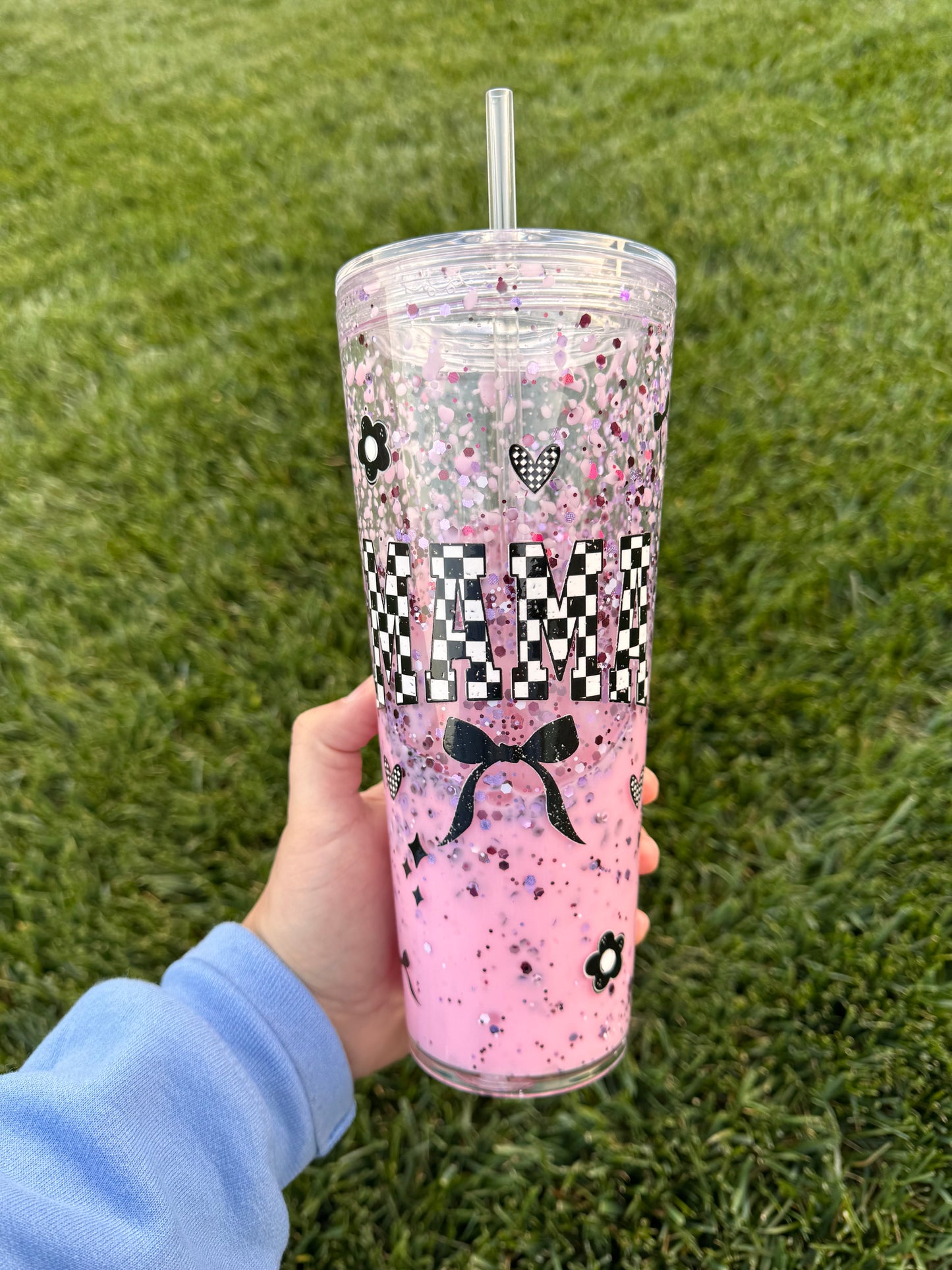 Lava Lamp Checkered MAMA 24oz Tumbler RTS