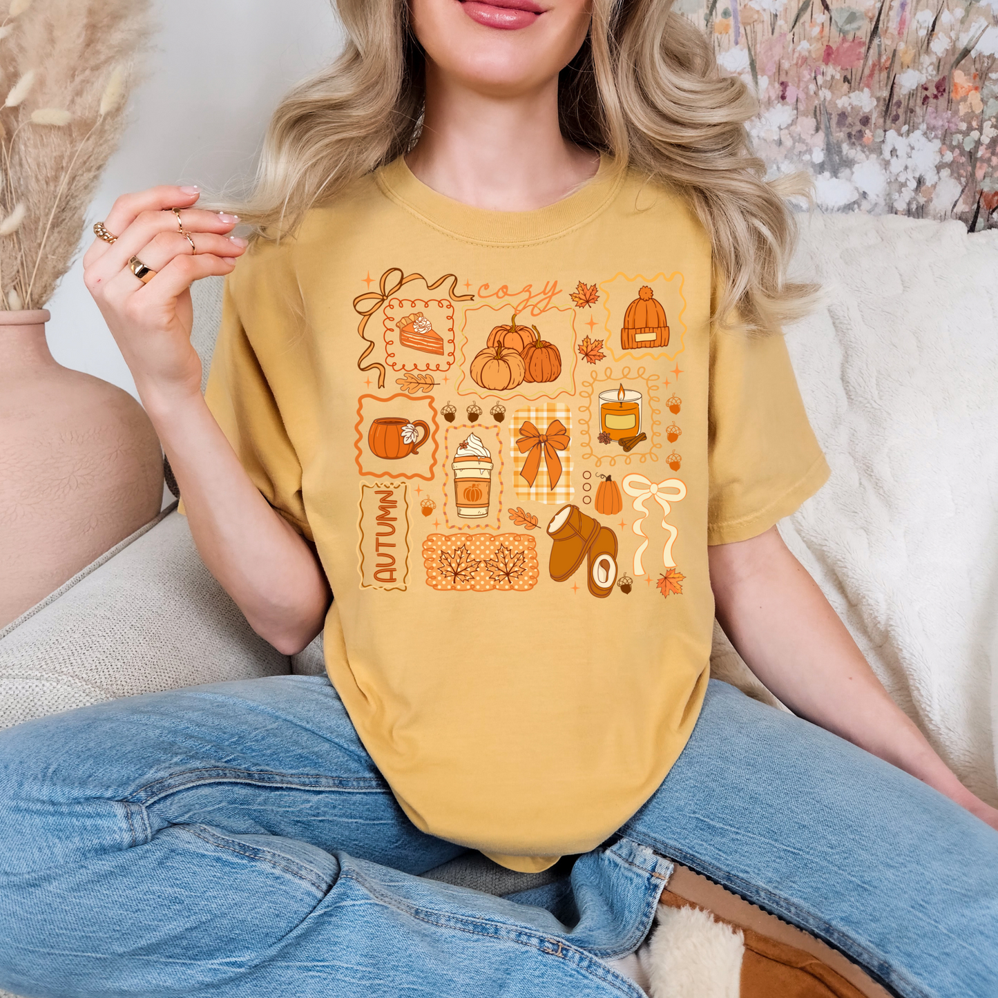 Autumn Cozy Doodles T-shirt