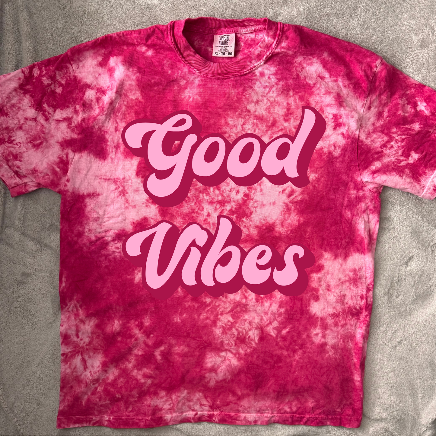 Pink Good Vibes Tye-Dye T-shirt