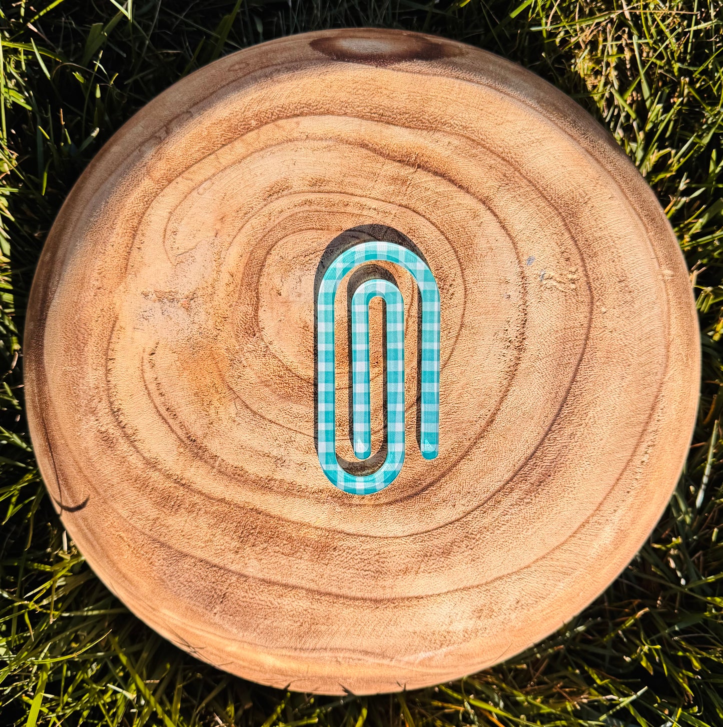 Gingham Print Paper Clip