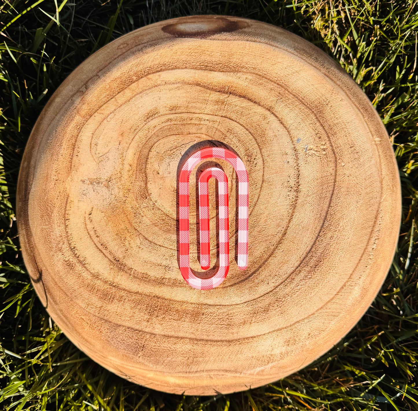 Gingham Print Paper Clip