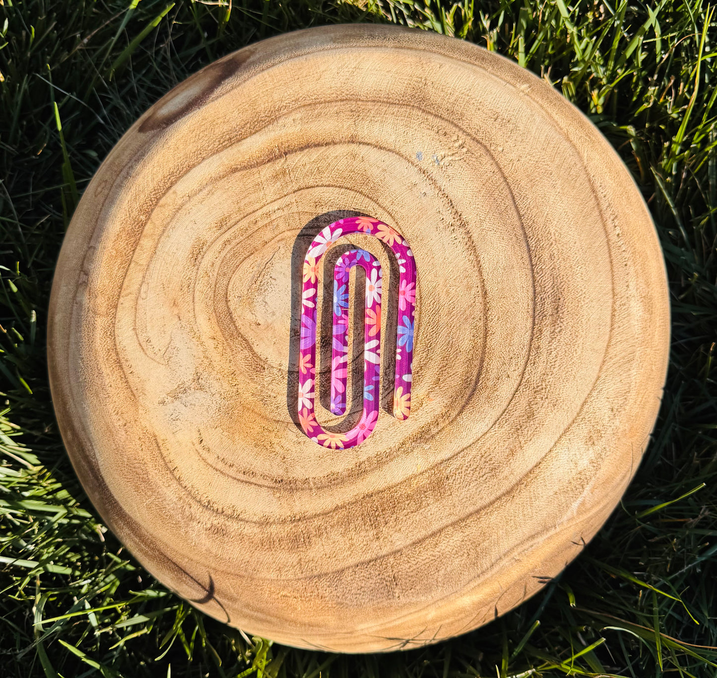 Purple Floral Pattern Paper Clip