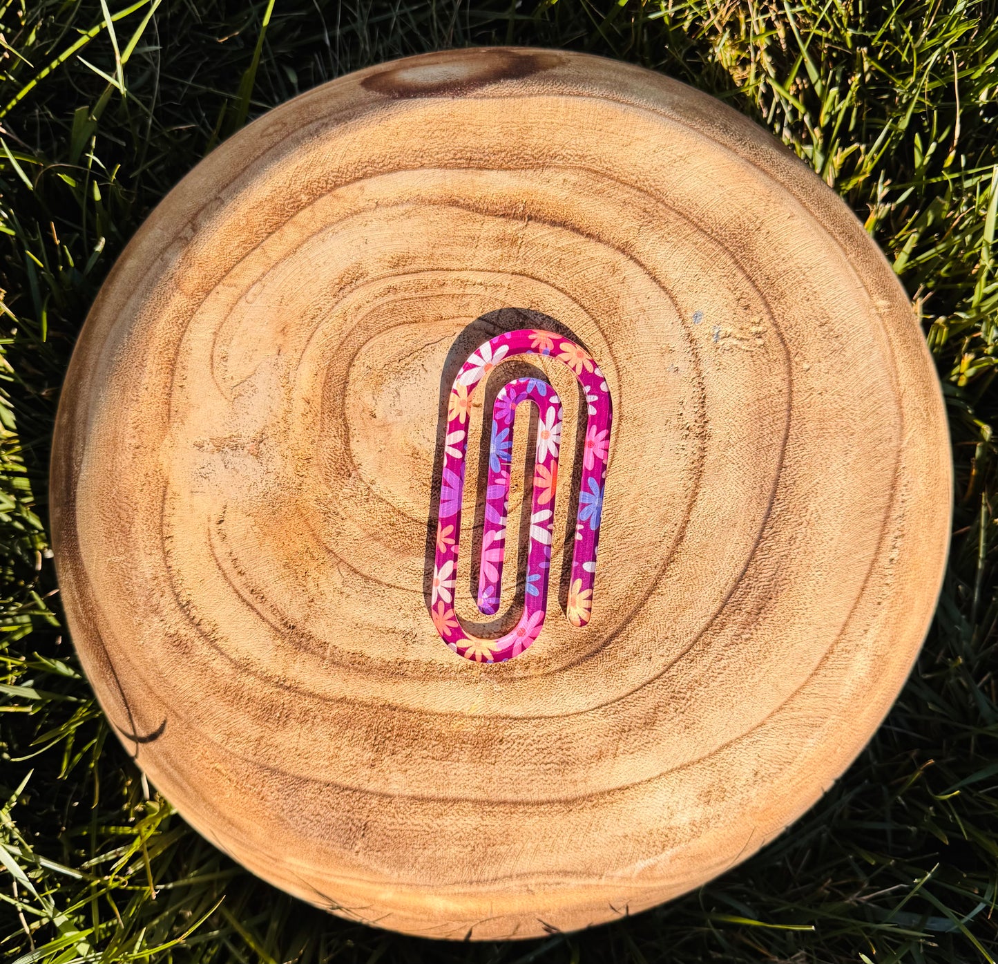 Purple Floral Pattern Paper Clip