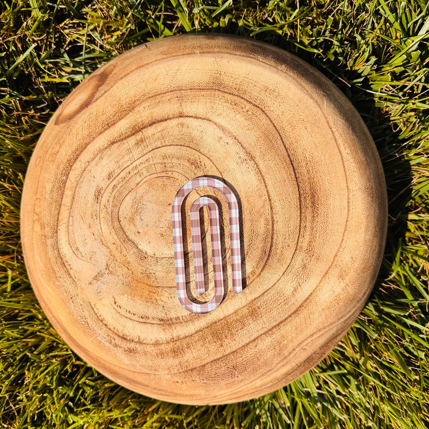 Gingham Print Paper Clip