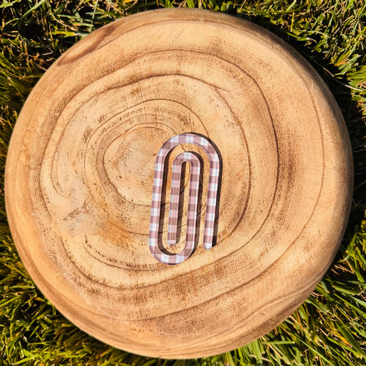 Gingham Print Paper Clip