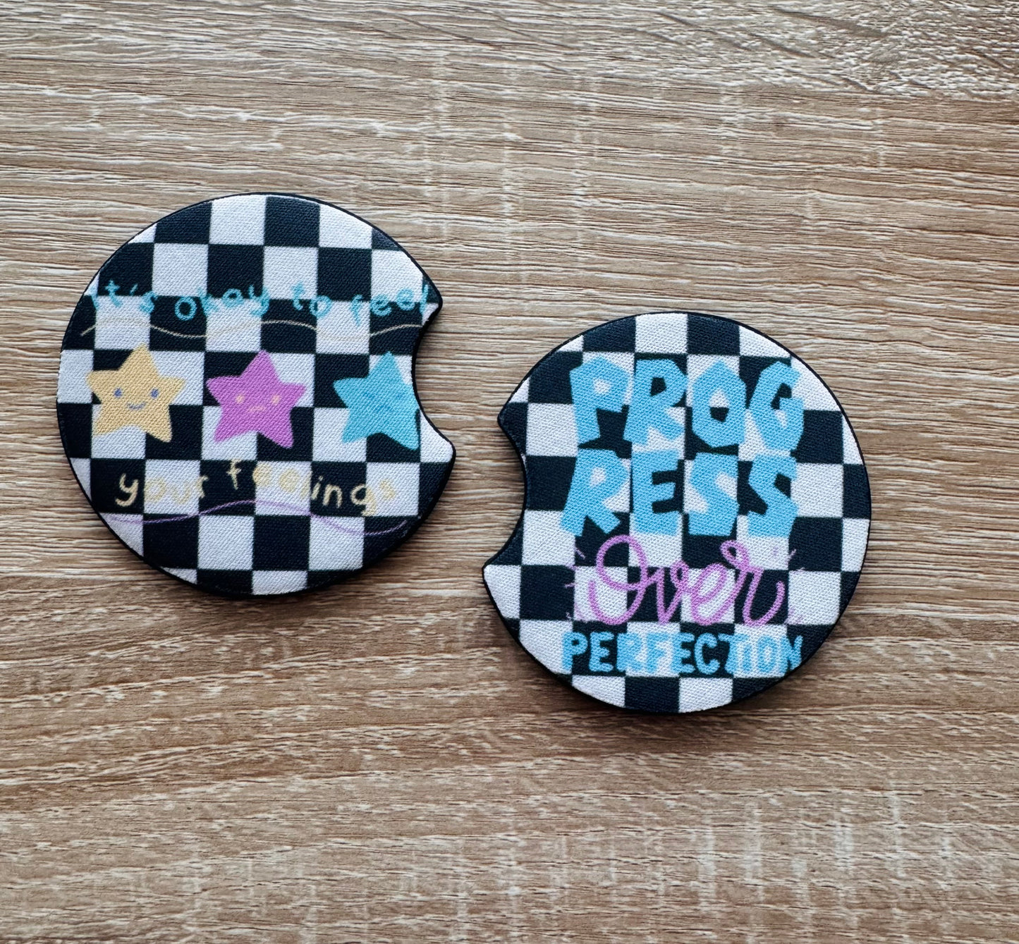 Progress Over Perfection Car Coaster