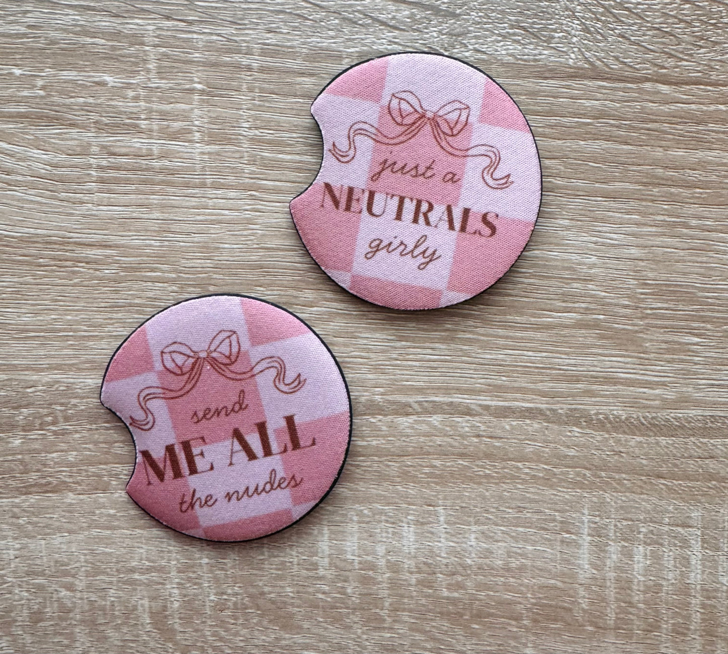 Just a Neutrals Girly Car Coaster