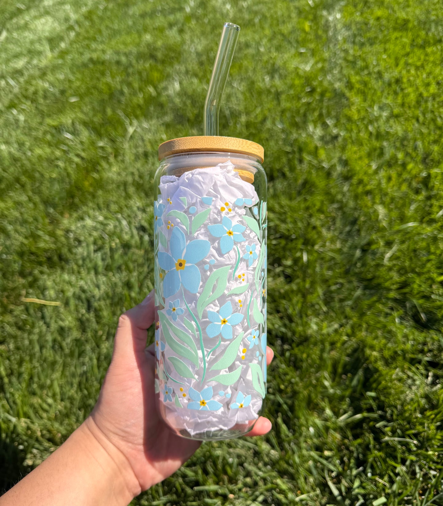 Blue Spring Floral 20oz Tumbler