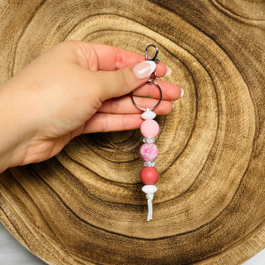 Cutesy Pink Florals Keychain