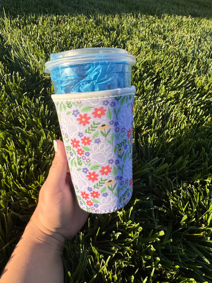 Floral Paw Print Coffee Sleeve