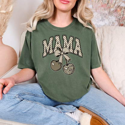 Neutral & Camo Checkered MAMA Cherry Hearts
