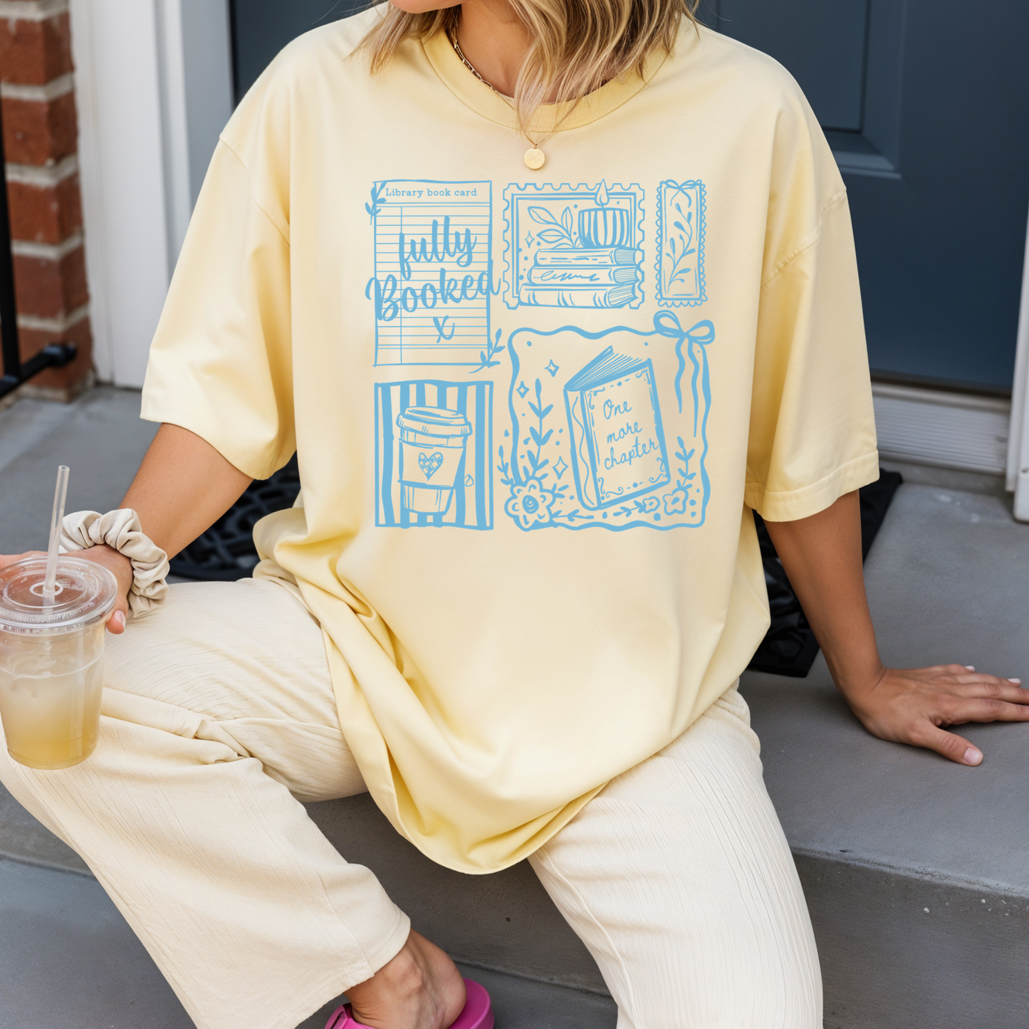 Light Blue Fully Booked Tee