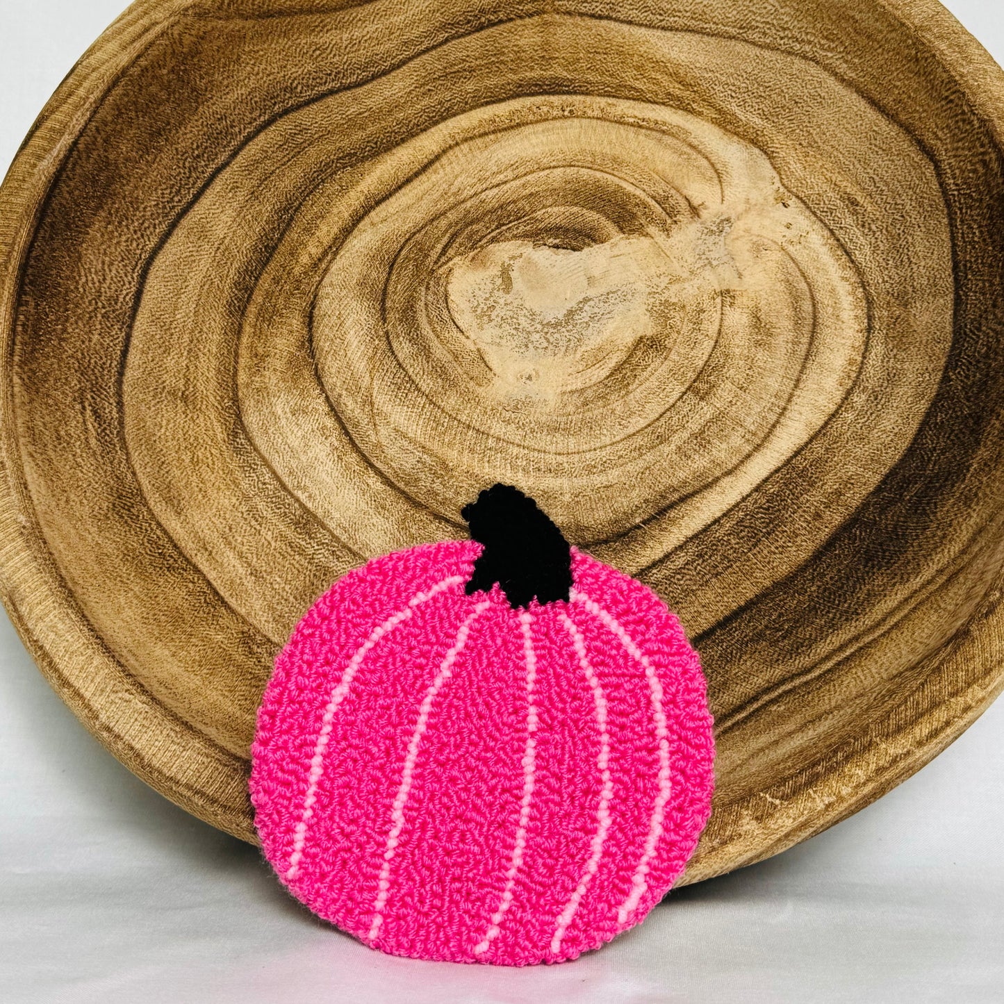 Hot Pink Pumpkin Mug Rug Coaster