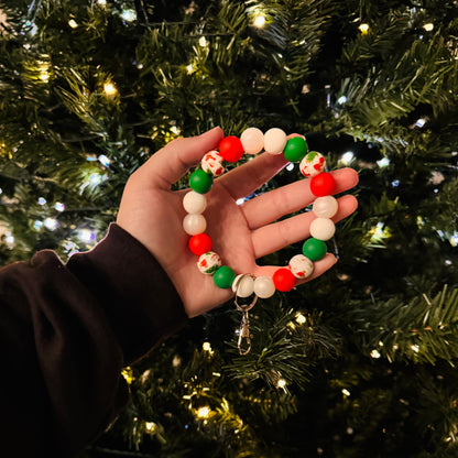 Holly Jolly Beaded Keychain