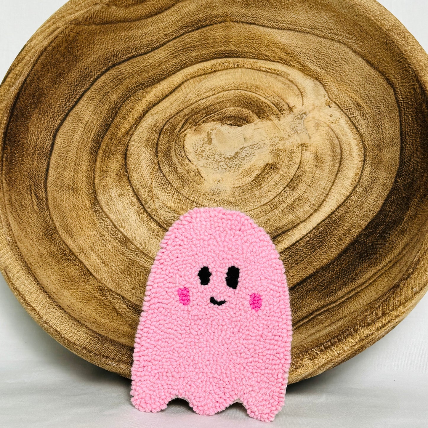 Pinky Blush Ghost Mug Rug Coaster