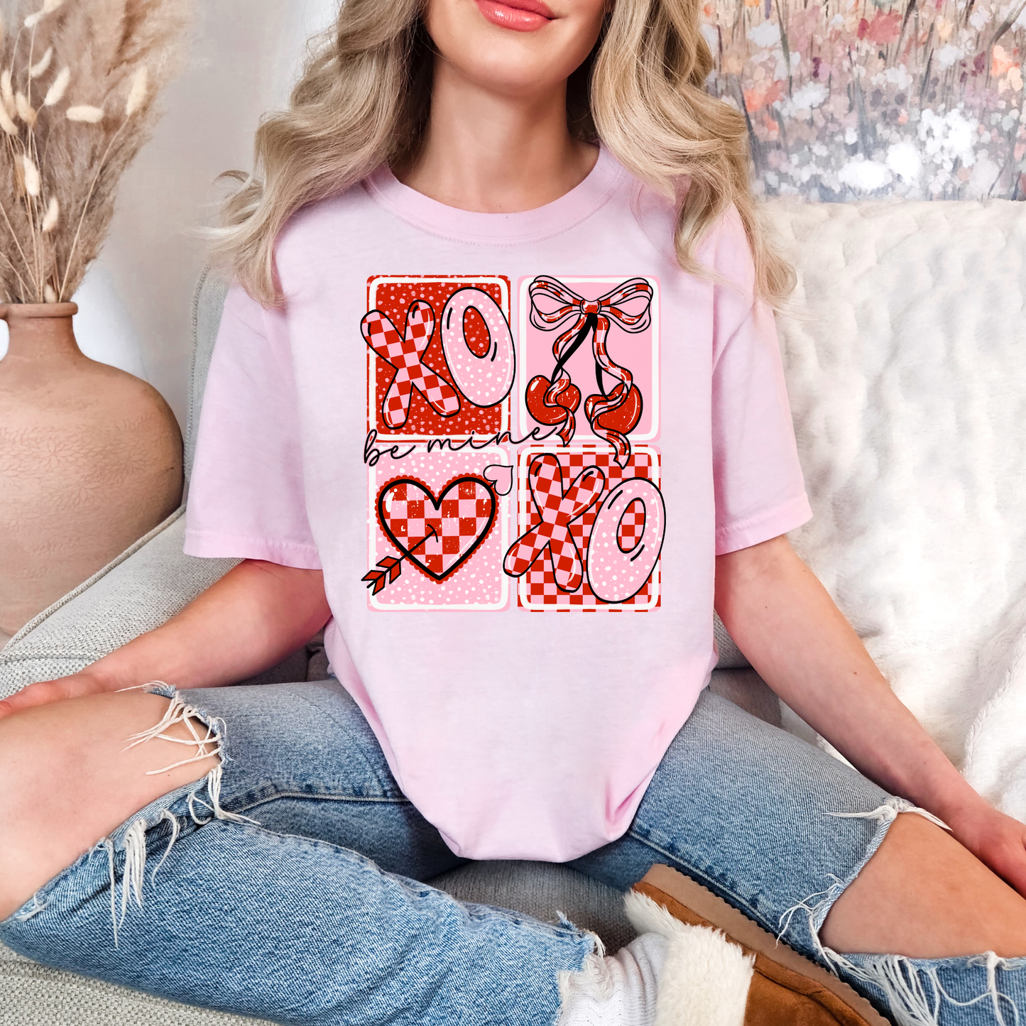 Be Mine Checkered Pattern Squares