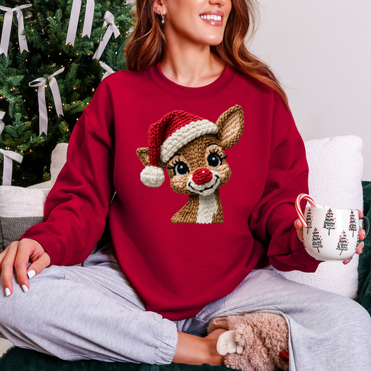Faux Crotched Reindeer Sweatshirt