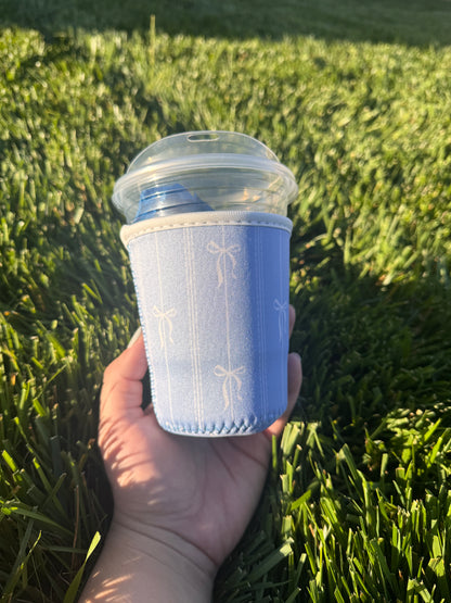 Denim Bows Coffee Sleeve