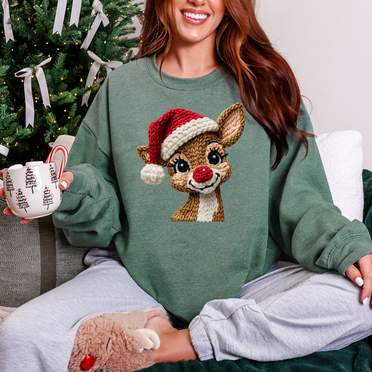 Faux Crotched Reindeer Sweatshirt