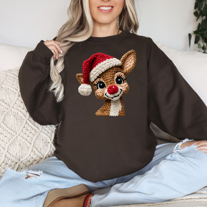 Faux Crotched Reindeer Sweatshirt