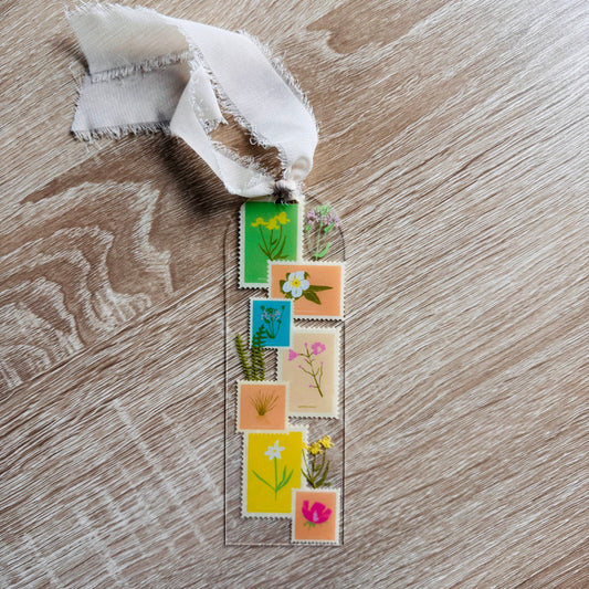 Floral Stamps Bookmark
