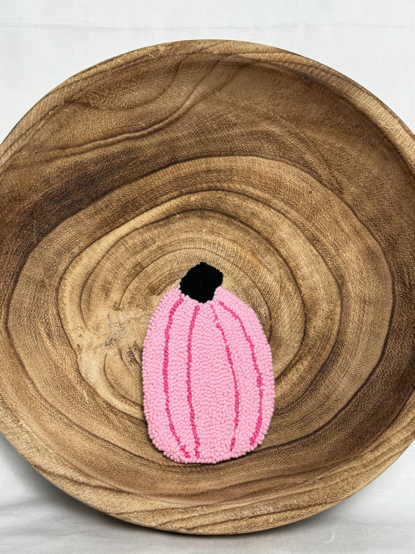 Light Pink Pumpkin Mug Rug Coaster